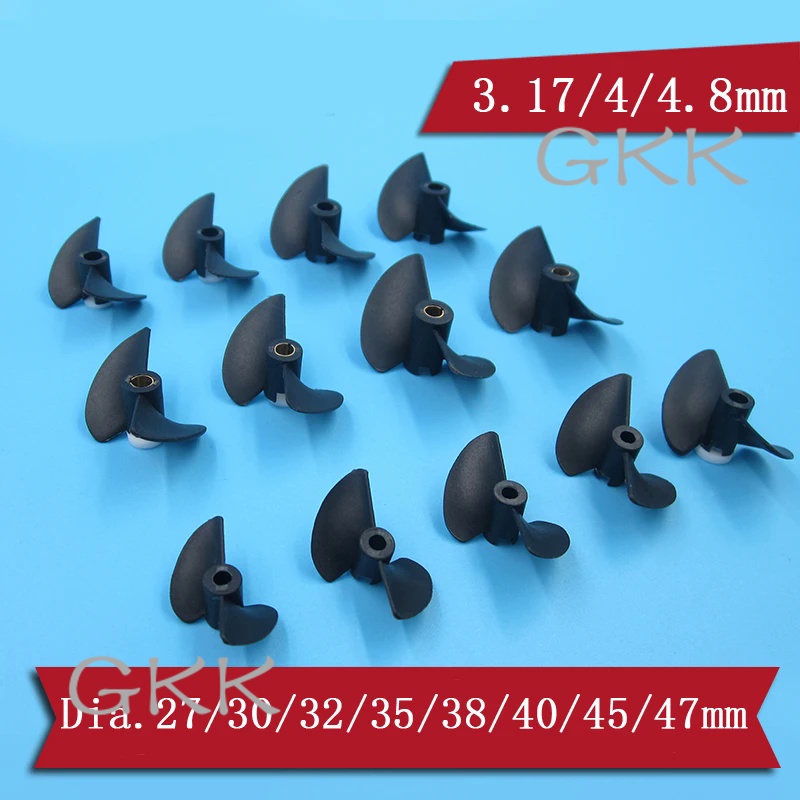 GK 4PC 2-blade Nylon Propeller P40*D27/30/32/35/38/40/45mm Propellers 3.17mm 4mm Pitch Props for DIY
