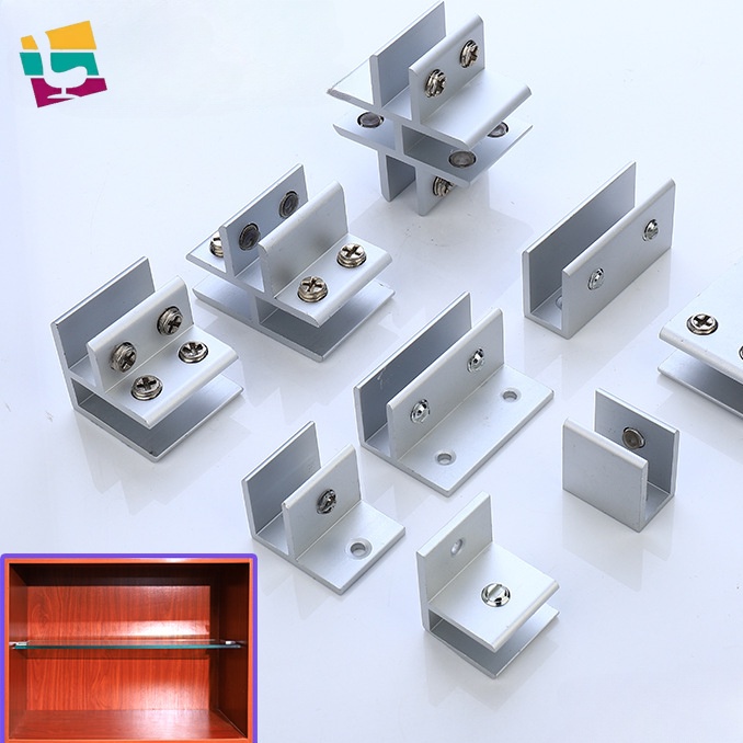 คลิปหนีบกระจก อลูมิเนียมอัลลอย มุมขวา 90 องศา อุปกรณ์เสริม สําหรับตู้โชว์