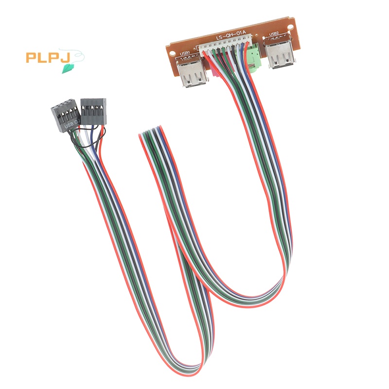 Plpj ใหม่ เคสคอมพิวเตอร์ USB 2 6.8 ซม. แผงด้านหน้า พอร์ตเสียง USB ไมค์ หูฟัง สายเคเบิ้ล
