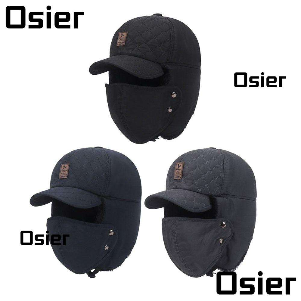 Osier1 หมวกป้องกันหู บุผ้ากํามะหยี่หนา คุณภาพสูง ถอดออกได้ กันลม อบอุ่น ฤดูหนาว หมวกฮวงจุ้ย