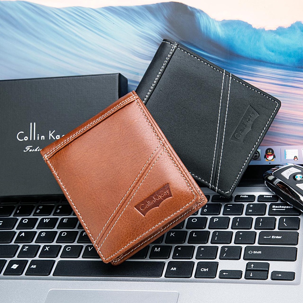 CollinKacey A46~56 กระเป๋าสตางค์แฟชั่นใหม่ กระเป๋าสตางค์ผู้ชายหนังแท้ใบสั้น Genuine leather wallet