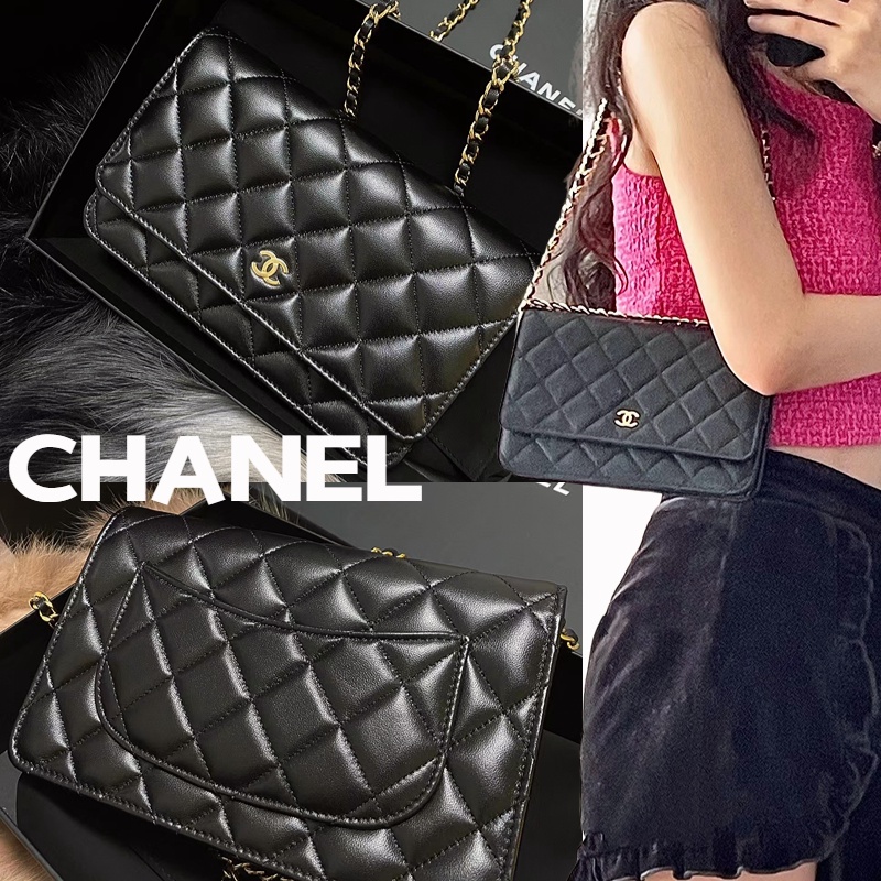 Chanel/WOC series หนังแกะ/กระเป๋าสะพายโซ่/ขายด่วน/ของแท้ 100%
