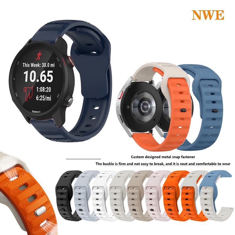 20 มม.ใหม ่ กีฬาซิลิโคนสําหรับ Garmin Forerunner 165 645 245 55 158 / Active 5 / Vivoactive 3 เพลง / Venu Sq 2 สร ้ อยข ้ อมือ