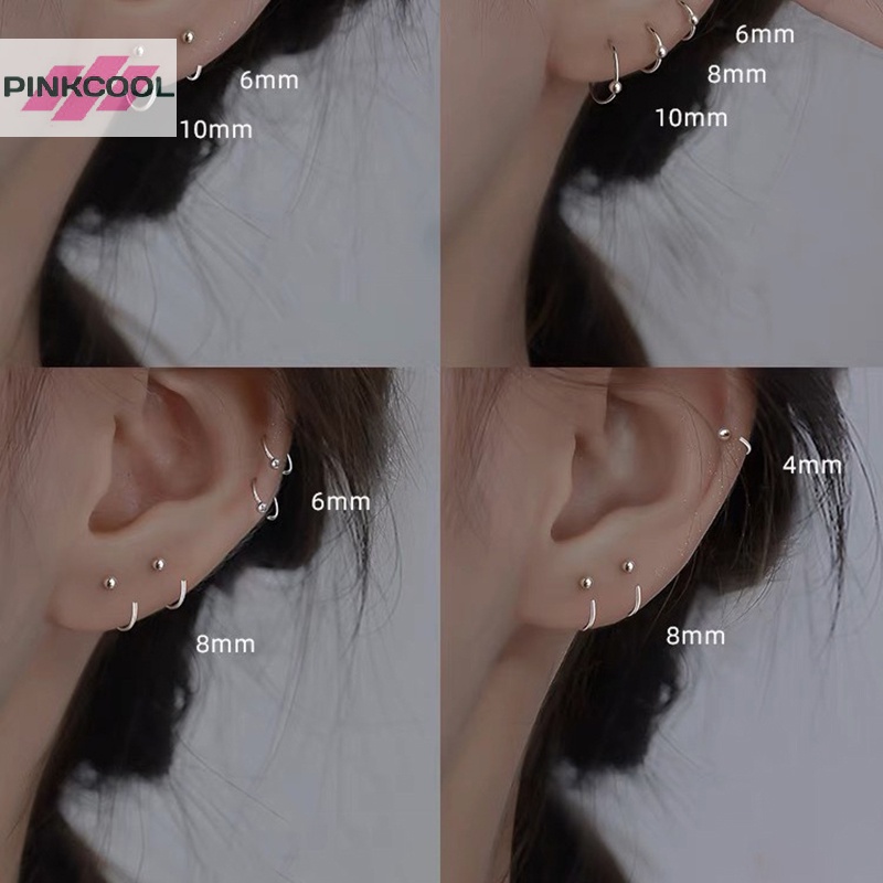 Pinkcool มินิมอล ผู้หญิง ห่วง ต่างหู ขนาดเล็ก กระดูกหู หัวเข็มขัด เครื่องประดับ ที่เรียบง่าย กระดูกหู ต่างหูเล็บ สําหรับผู้หญิง ห่วงหู เครื่องประดับแฟชั่น ขายดี