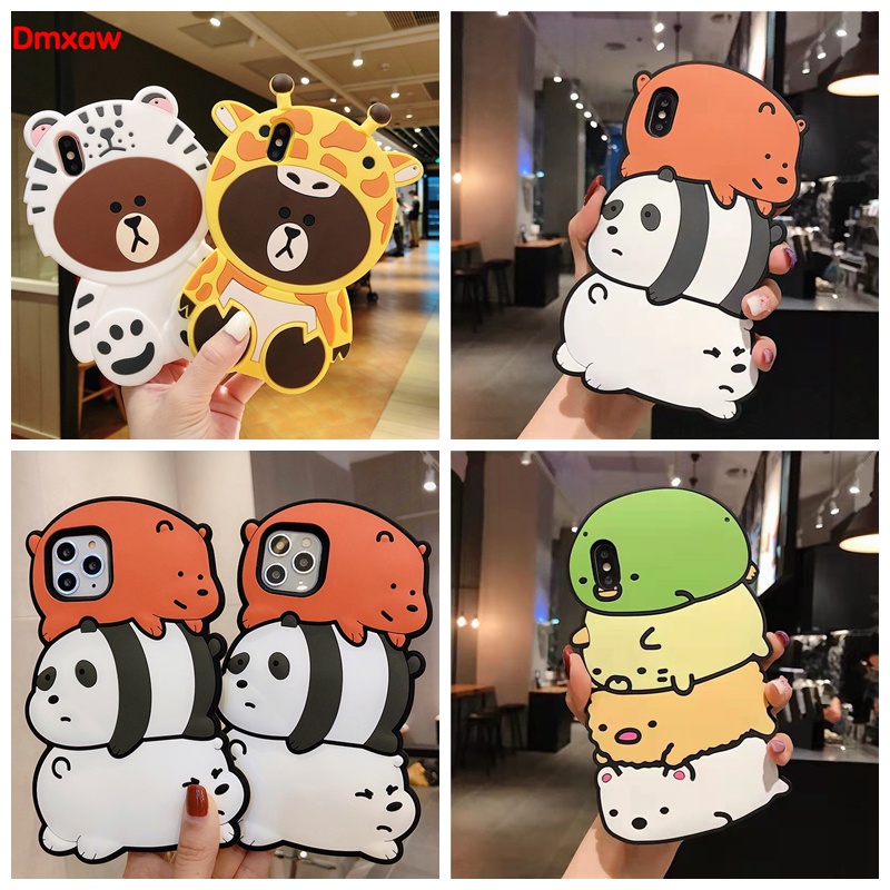 เคสซิลิโคนนิ่ม ลายการ์ตูนหมีแพนด้า 3D สําหรับ Samsung Galaxy A15 A25 A35 A55 5G S24 Ultra S24+ A05 A05S 4G A34 5G