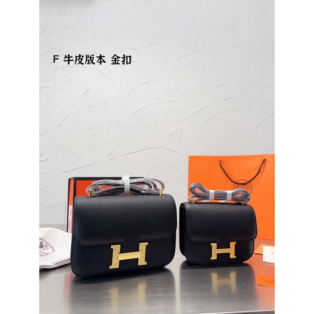 (สิบเจ็ดสี) กระเป๋าสะพายไหล่ เมสเซนเจอร์ หนังวัว สไตล์คลาสสิก พร้อมกล่อง สําหรับผู้หญิง