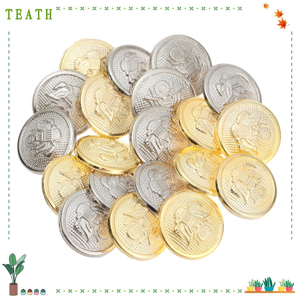 Teath 10 ชิ้น กระดุมนกอินทรี DIY ตรานกอินทรี โลหะ เสื้อสูท เย็บเสื้อผ้า