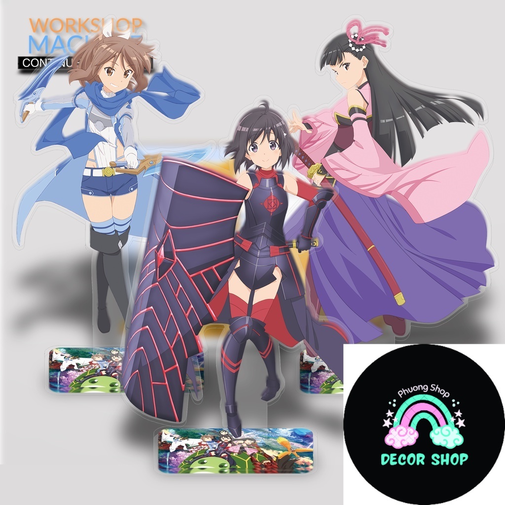 Bofuri I อย่าอยากเจ็บ Standee รุ่นอะนิเมะอะคริลิคมังงะศึกษามุมอุปกรณ์ตกแต่งโต๊ะ