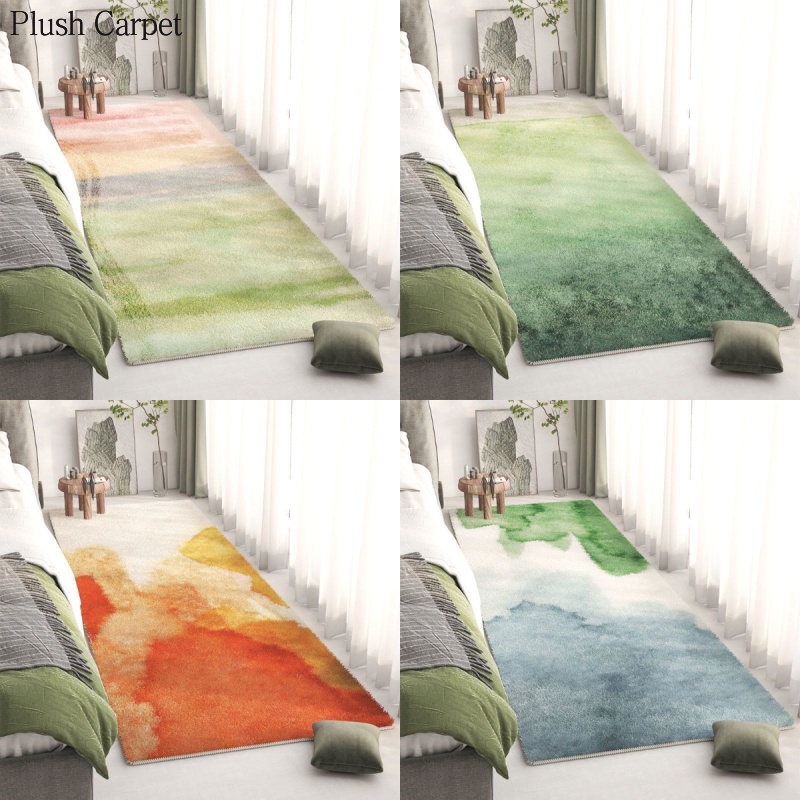 ตกแต่งบ้าน  พรมปูพื้น ผ้าขนแกะ กันลื่น สีเขียว สําหรับตกแต่งข้างเตียง ห้องนั่งเล่น ห้องนอน ราคาพิเศษ