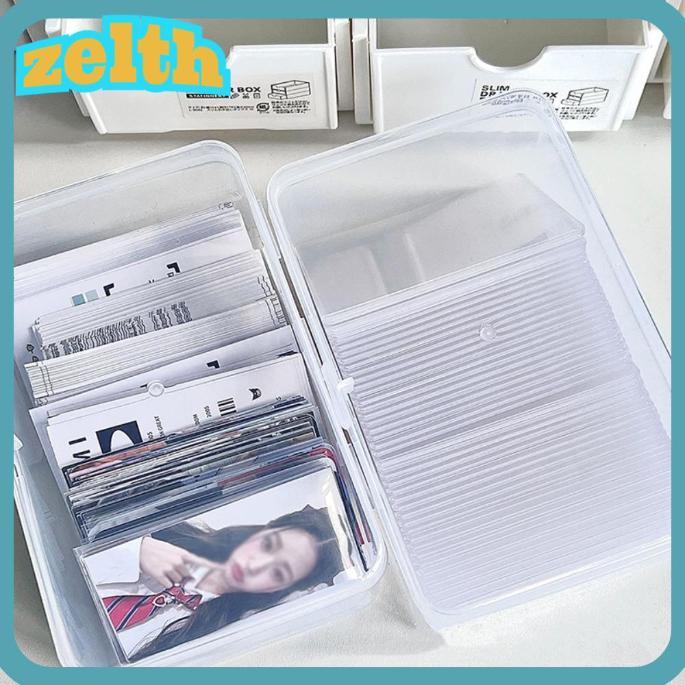 Zelth กล่องพลาสติกใส ขนาดใหญ่ จุของได้เยอะ สไตล์เกาหลี สําหรับใส่บัตรรูปภาพ ไอดอล