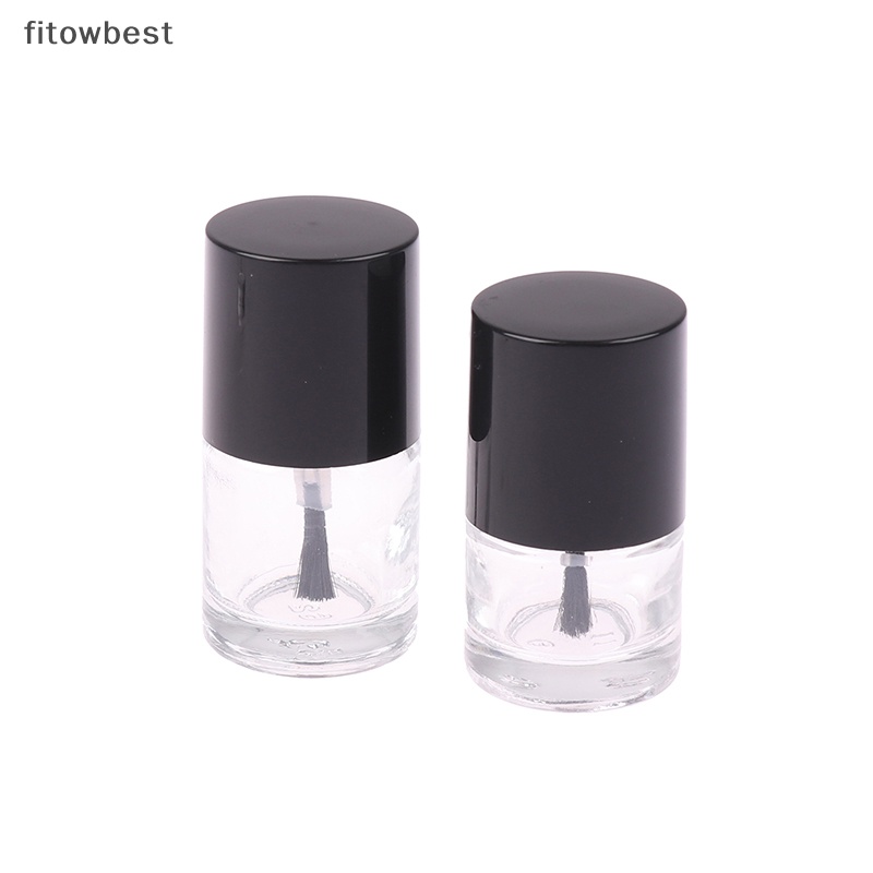 Fbth ขวดแก้วเปล่า พร้อมแปรง สีใส ขนาด 5 มล. 10 มล. 15 มล. สําหรับใส่เครื่องสําอาง ยาทาเล็บ QDD