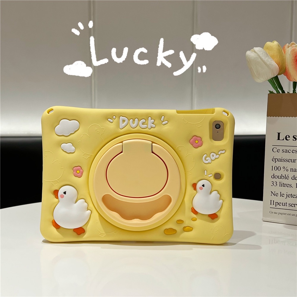 เคสโทรศัพท์มือถือแบบนิ่ม ลายการ์ตูนน่ารัก พร้อมสายคล้อง ขาตั้ง และสายคล้อง สําหรับ Samsung Galaxy Tab A7 A8 S6 Lite 8.0 นิ้ว 8.7 นิ้ว 10.1 นิ้ว 10.4 นิ้ว 10.5 นิ้ว SM-P610 SM-T510 SM-T500 SM-T220 SM-T290 SM-X200