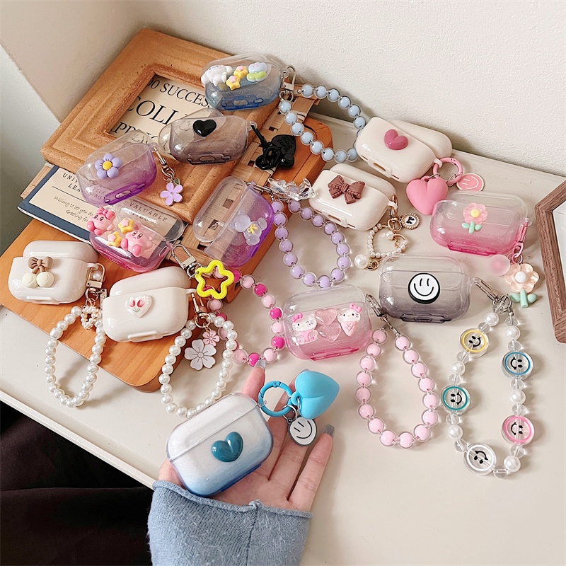 สําหรับ เหมาะGOOJODOQ J201 เคส Case หูฟังประณีต DIY ดอกไม ้ หน ้ ายิ ้ ม