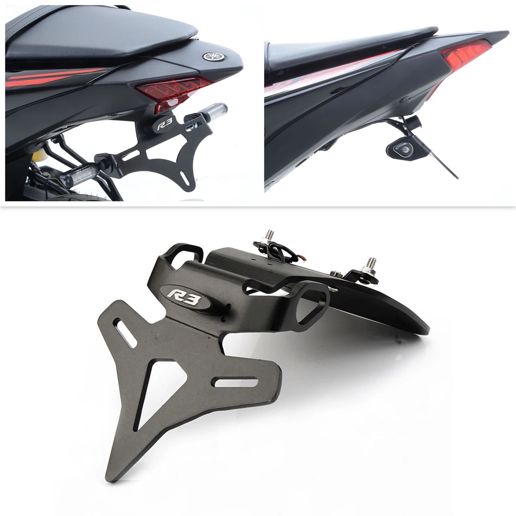 สําหรับ Yamaha YZF-R3 YZF R3 YZF-R25 YZF R25 รถจักรยานยนต์ผู้ถือป้ายทะเบียนวงเล็บหาง Tidy