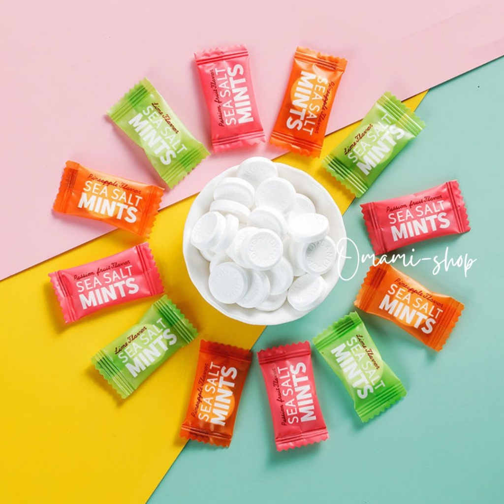 เกลือทะเล มิ้นท์ ไร้น้ําตาล บรรจุแยกชิ้น ลมหายใจสดชื่น