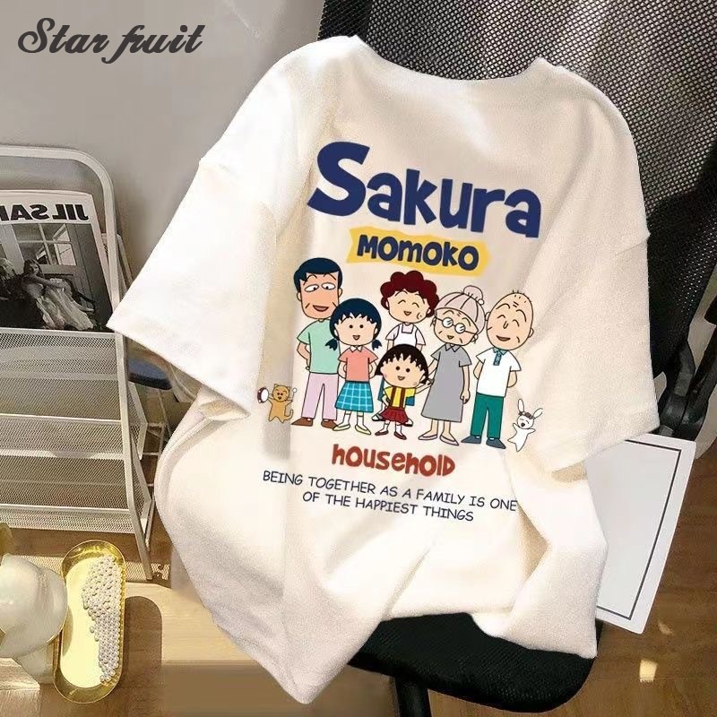 Ojhig เสื้อยืดแขนสั้น พิมพ์ลายการ์ตูน แฟชั่นเกาหลี มี 6 ลาย สําหรับผู้หญิง