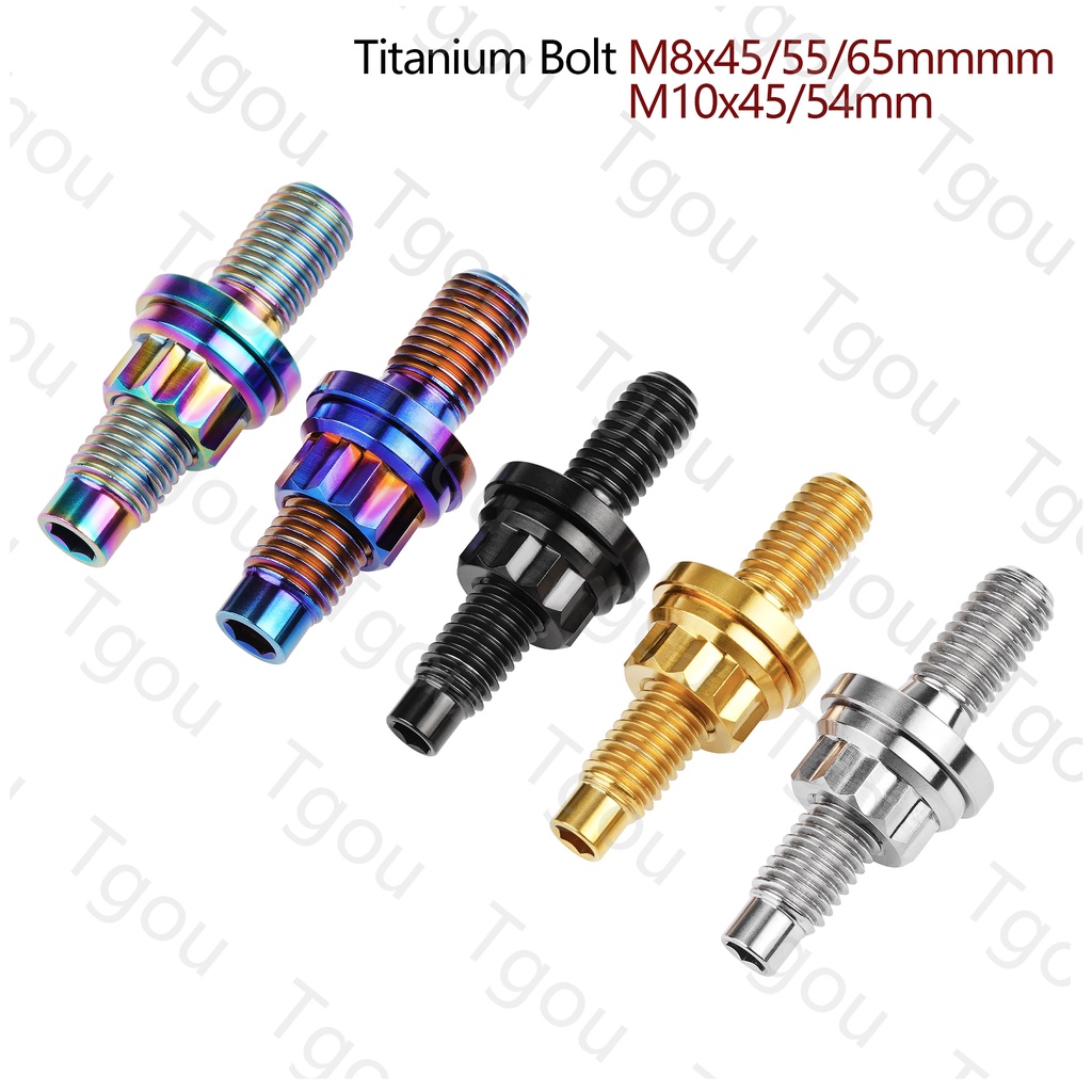 Tgou สกรูไทเทเนียม M8 M10x45 54 55 65 มม. 1.25 มม. สําหรับท่อไอเสียรถจักรยานยนต์
