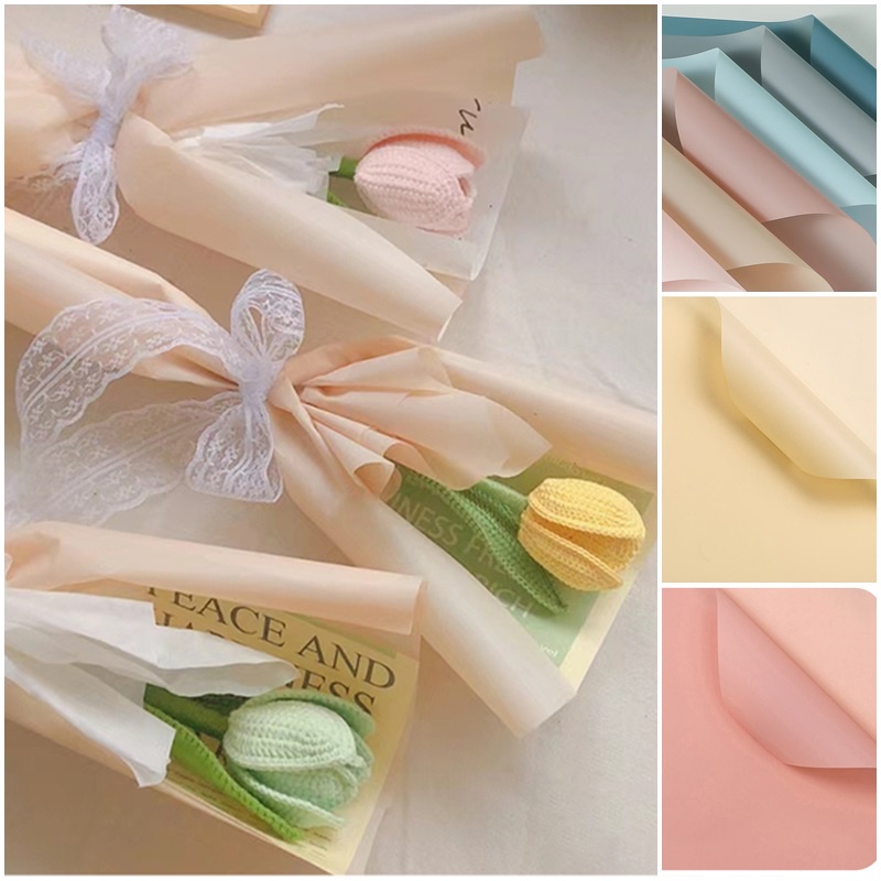 กระดาษห่อดอกไม้ สีพื้น กันน้ํา อุปกรณ์สําหรับวันวาเลนไทน์