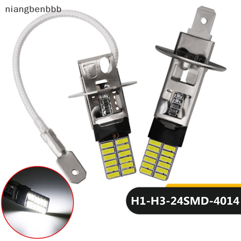 (niangbenbbb) ใหม่ หลอดไฟตัดหมอก H3 H1 LED 12V 24 SMD สีขาว สําหรับวิ่ง 2 ชิ้น