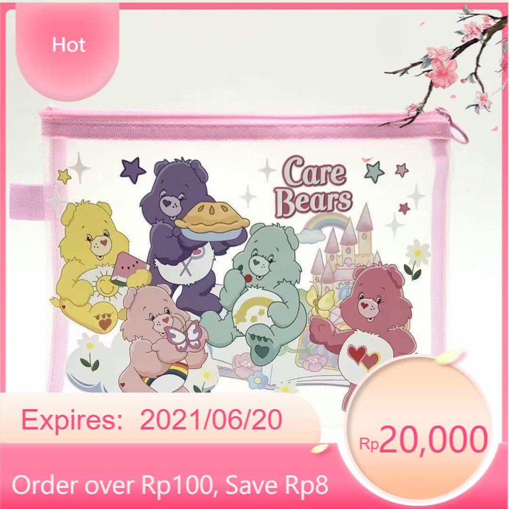 ใหม่ A5 กระเป๋าแฟ้มการ์ตูน,นักเรียนกระดาษทดสอบประจำวันการบ้านถุงเก็บ,ถุงซิปโปร่งใสตาข่ายน่ารักและน่ารัก