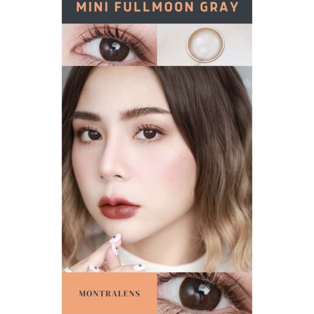 คอนแทคเลนส์(มินิ) Mini Fullmoon Brown / Gray (Montra) รูปที่ 8