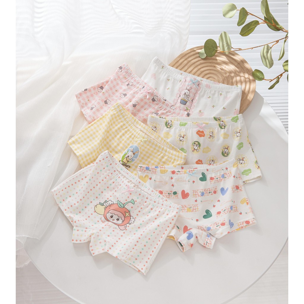 พร้อมส่งๆ เซ็ต6ตัว กกน.เด็กผู้หญิง ลายการ์ตูนน่ารักมาก ผ้าคอตตอน นิ่มๆ ใส่สบาย แบบกันโป๊และแบบสามเหลี่ยม