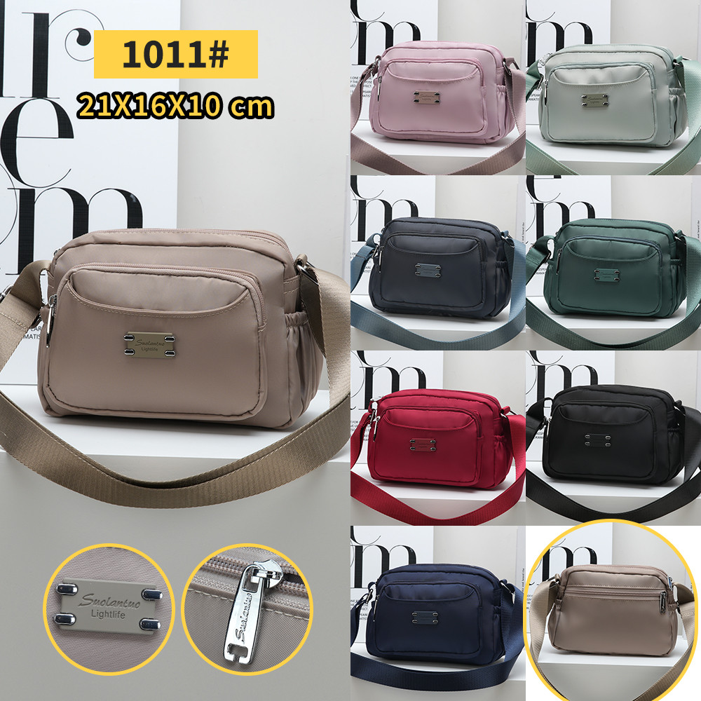 🚛🎁สินค้าพร้อมส่ง🚛🎁กระเป๋าสะพายข้างสีพื้น กระเป๋าสไตล์สุดเท่ห์ กระเป๋าวินเทจแฟชั่นซิปทน ราคาประหยัดมาก