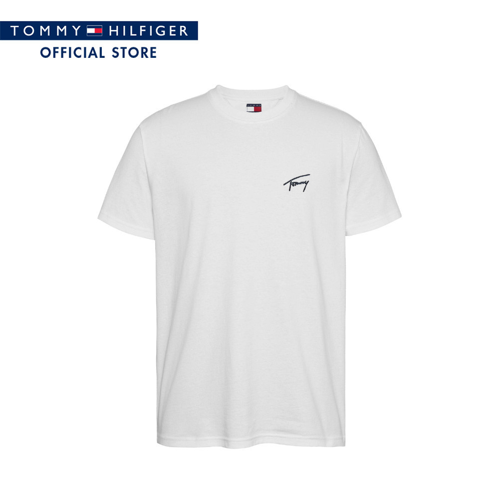 Tommy Hilfiger เสื้อยืด ผู้ชาย รุ่น DM0DM21140 YBL - สีขาว ทรง Regular Fit