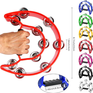 BAY แทมโบรีน 2แถว ขนาด 9นิ้ว สีสันสดใส สําหรับฝึกซ้อมเครื่องดนตรี
