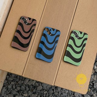 For เคสไอโฟน 14 Pro Max [Simple Stripe Wave] เคส Phone Case For iPhone 14 Pro Max Plus 13 12 11 For เคสไอโฟน11 Ins Korean Style Retro Classic Couple Shockproof Protective TPU Cover Shell