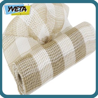 Yveta ริบบิ้นตาข่ายปอ สีดํา 10 หลา 2 ม้วน 10 นิ้ว สําหรับพวงหรีด DIY