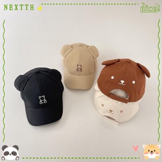 Nextth หมวกเบสบอล ผ้าฝ้าย ลายการ์ตูนหมี กันแดด ปรับขนาดได้ สําหรับเด็กวัยหัดเดิน