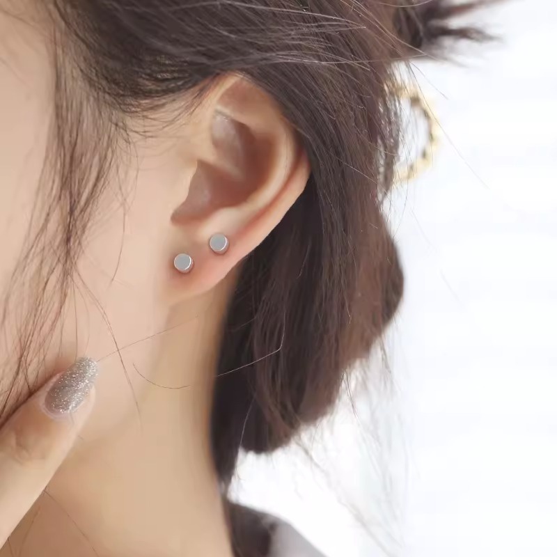 Roselife ต่างหูสเตนเลส แบบเจาะ ทรงดัมเบล ใช้แล้วไม่แพ้ สําหรับผู้หญิง และผู้ชาย - รูปที่ 3