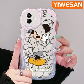 เคสโทรศัพท์มือถือ ซิลิโคนใส กันกระแทก ลายการ์ตูนมิกกี้เมาส์ สีครีม สําหรับ Samsung A04 A04E M04 F04