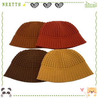 Nextth หมวกบักเก็ต หมวกถักโครเชต์ หมวกกะโหลก หมวกฮู้ด นิ่ม อบอุ่น สําหรับผู้หญิง