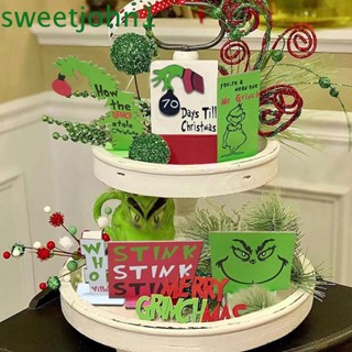 Sweetjohn ป้ายไม้ Happy Farmhouse Elk สําหรับประดับตกแต่งปาร์ตี้คริสต์มาส