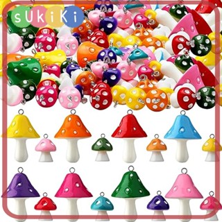 Sukiki จี้เรซิ่น รูปเห็ด 2 ขนาด 80 ชิ้น สําหรับทําเครื่องประดับ สร้อยคอ DIY