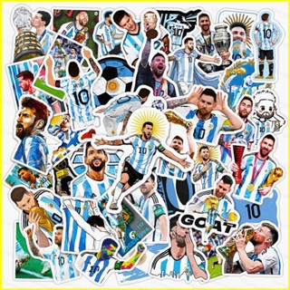 Yb3 สติกเกอร์ ลายฟุตบอล Messi Football Argentina World cup กันน้ํา สําหรับตกแต่งสมุดโน้ต สเก็ตบอร์ด ถ้วยน้ํา BY3 50 ชิ้น ต่อชุด