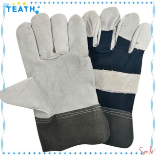 Teath ถุงมือหนังวัว สีเทา สําหรับงานเชื่อมบาร์บีคิว 1 คู่