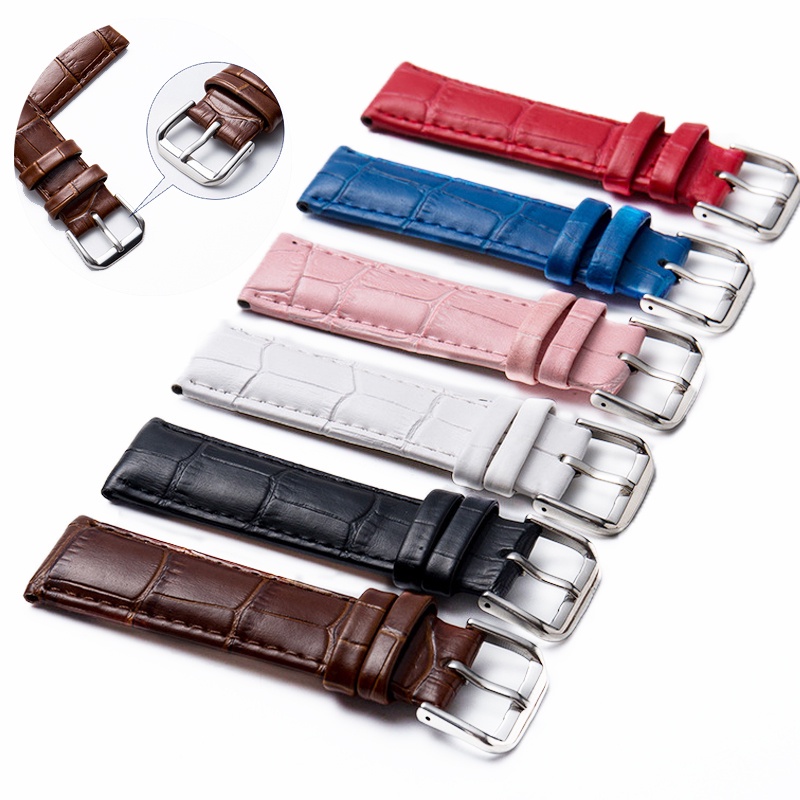 สายนาฬิกาข้อมือ สายหนังวัวแท้ 16 มม. 18 มม. 19 มม. 20 มม. 22 มม. 24 มม. สําหรับผู้ชาย และผู้หญิง - รูปที่ 2