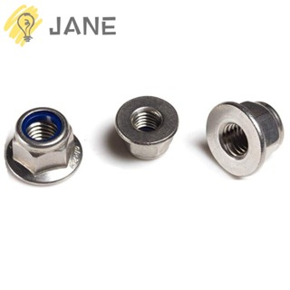 Jane น็อตล็อคหน้าแปลน หกเหลี่ยม สเตนเลส 304 M6 (6 มม.) สีดํา 20 ชิ้น