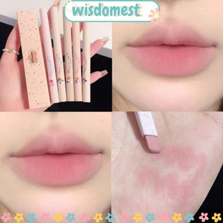 Wisdomest ลิปสติก ปากกา ดินสอ กํามะหยี่ กันน้ํา ไม่ติดถ้วย 5 สี