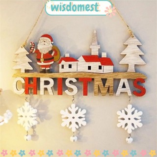 WISDOMEST จี้แขวนประตู ลาย Happy New Year Merry Christmas สร้างสรรค์ สําหรับแขวนตกแต่งเทศกาลคริสต์มาส