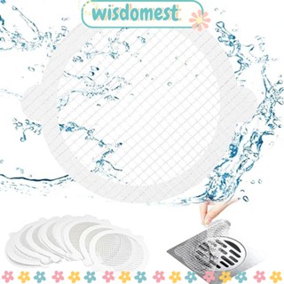 Wisdomest สติกเกอร์กรองท่อระบายน้ํา ทรงกลม แบบใช้แล้วทิ้ง แบบพกพา 30 ชิ้น