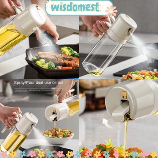 Wisdomest 2 in 1 เครื่องพ่นน้ํามันมะกอก แบบพกพา สีเทาอ่อน เปิดอัตโนมัติ 550 มล. 17 ออนซ์