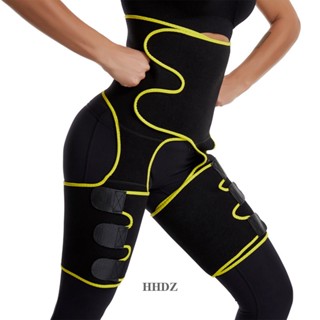 Hhdz Three-in-One ขายดี เข็มขัดยกสะโพก เอวสูง ทรงกรวย ปรับรูปร่างเหงื่อได้