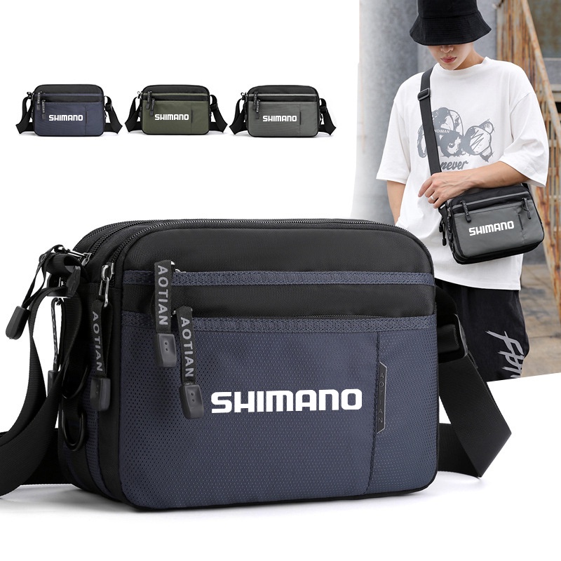 Shimano ใหม่กลางแจ้งผู้ชายกันน้ําไหล่กระเป๋าตกปลา Casual Crossbody กระเป๋า Multilayer Outdoor Travel กระเป๋าตกปลาผู้ชาย