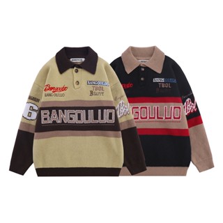 Bangouluo- ผลักดันหลัก! เสื้อกันหนาว พิมพ์ลายโลโก้ตัวอักษร ด้านหน้า แสดงความรู้สึกเหมือนมีสไตล์ ทําให้ดูดีทั้งในและนอกบ้าน!Jkrte