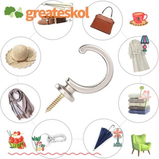 Greateskol ตะขอแขวนผ้าม่าน อลูมิเนียม ทรงตัว G สีเงิน ทนทาน 4 ชิ้น