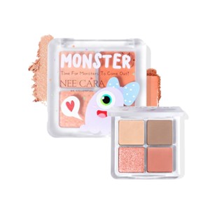 NEE CARA MONSTER 4 COLOR EYE SHADOW (N1965) : neecara นีคาร่า มอนสเตอร์ อายแชโดว์ x 1 ชิ้น abcmall